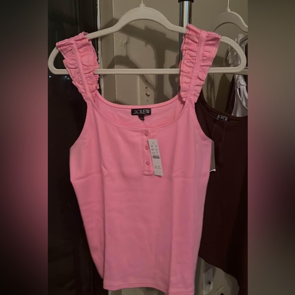 New With Tag J. CREW Scrunchie Strap Henley Ribbed Tank - Picture 2 of 3